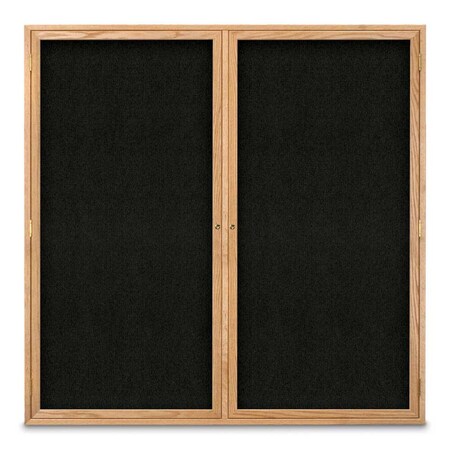 United Visual Products Sliding Door Indoor Enclosed Corkboard, 9 UV9029ACSH-BLACK-AMETHY
